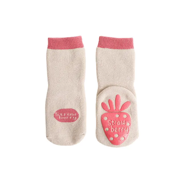New Terry Thickened Baby Floor Socks Fruit Non slip Dispensing Strawberry - Shop at LoveMi