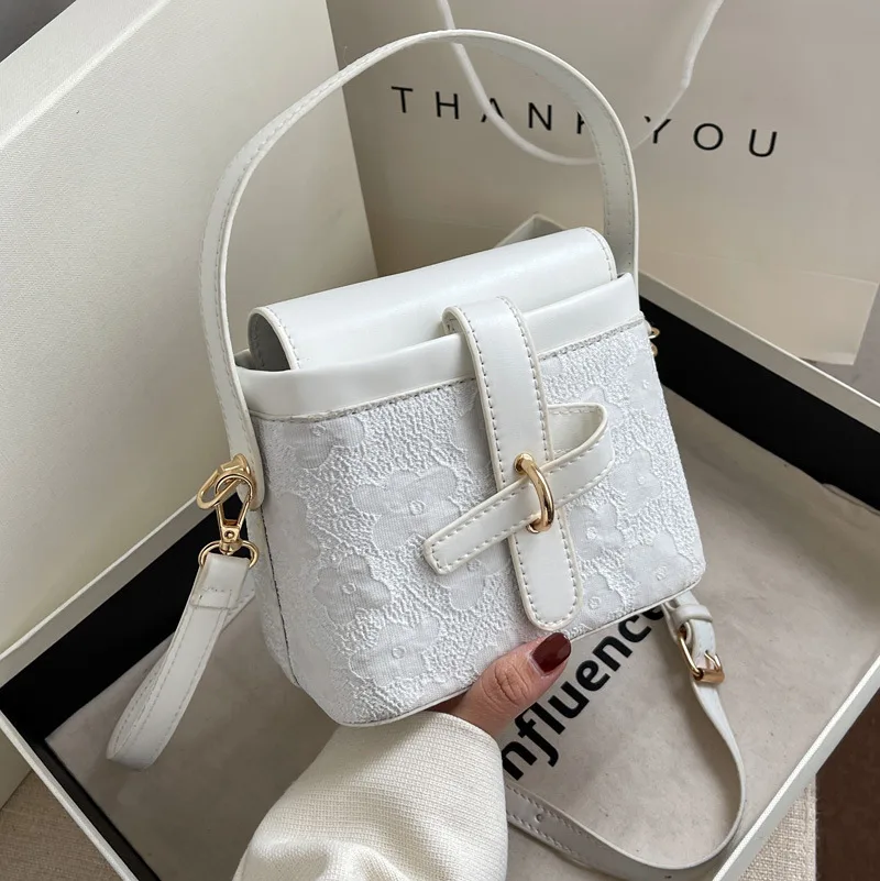Spring And Summer New Fashion Single Shoulder French Messenger Bag White - Shop at LoveMi