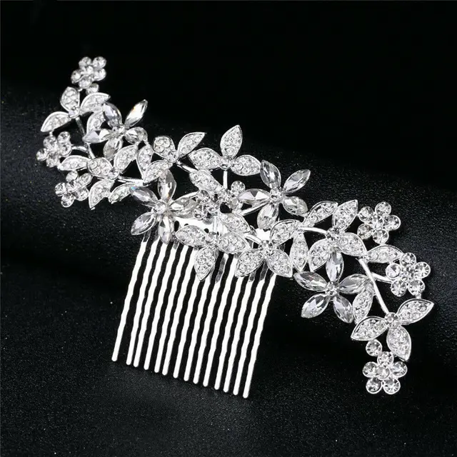 Bridal Jewelry Wedding Hair Clip With Drill Silver - Shop at LoveMi