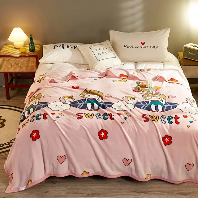 Autumn And Winter Thickened Single And Double Flannel Blanket Sweetheart Party - Shop at LoveMi