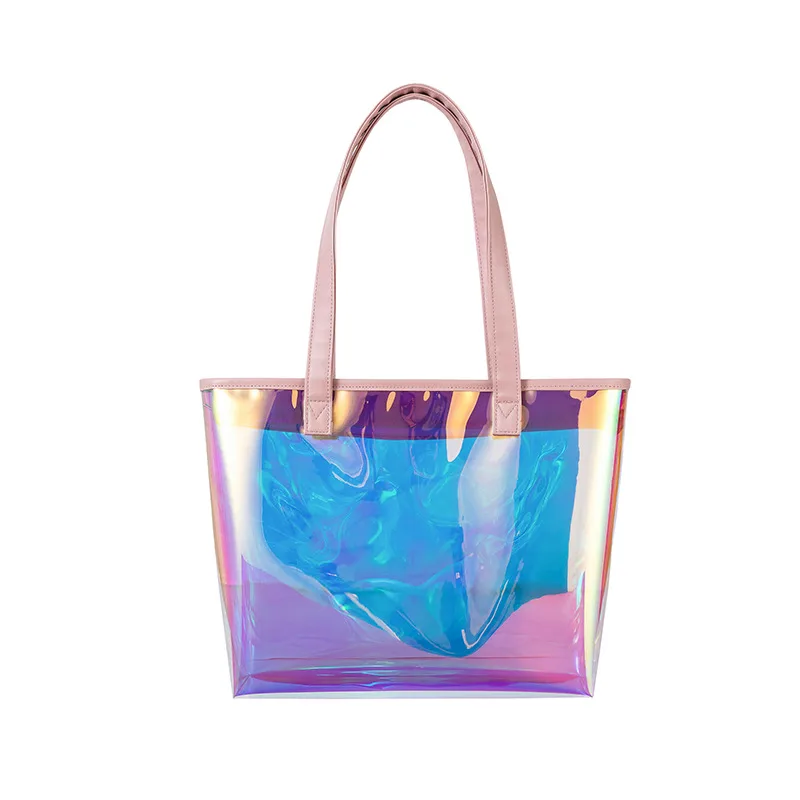 Laser Symphony Large Carrying Bag Transparent Shopping Bag Transparent - Shop at LoveMi