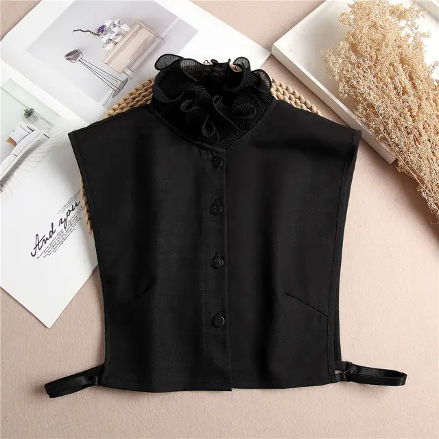 New Shirt Lace Fake Collar Stand Decoration Black - Shop at LoveMi