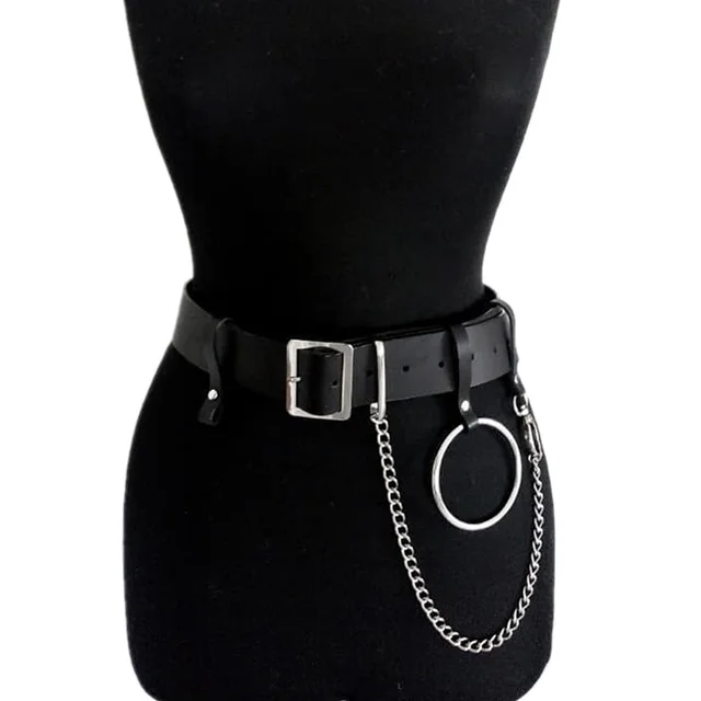 Women's Products Waist Chain Pu Leather Belt Black - Shop at LoveMi