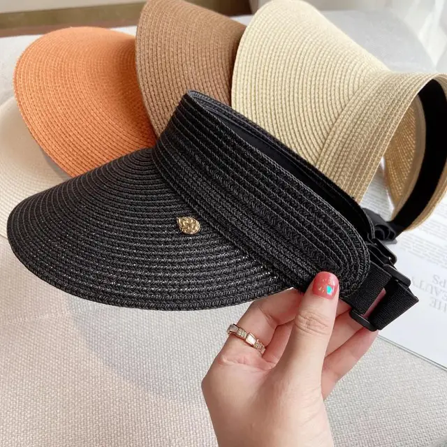 Summer Versatile Empty Top Sunshade Beach Hat Black - Shop at LoveMi