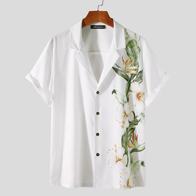 Printed Beach Shirt For Leisure In Europe And America Green - Shop at LoveMi