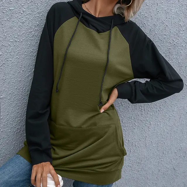 European And American Women's Pullover Hoodie Army Green - Shop at LoveMi