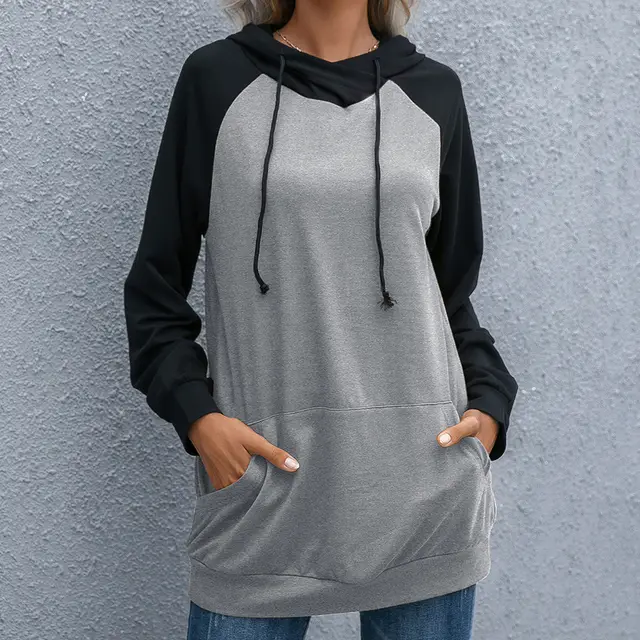 European And American Women's Pullover Hoodie Grey - Shop at LoveMi