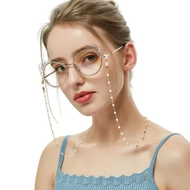 European And American Masks Metal Chain Glasses Silver - Shop at LoveMi