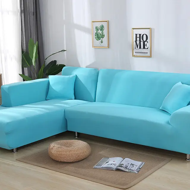 Tight Wrap Sofa Cover Elastic Sofa Cover Sky Blue - Shop at LoveMi