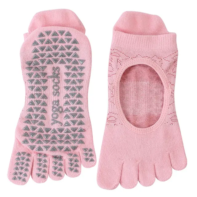Non slip Ladies Five Finger Pilates Socks Pink - Shop at LoveMi
