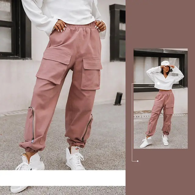 Thickened Women's Loose Workwear Sports Casual Pants Leather Red - Shop at LoveMi