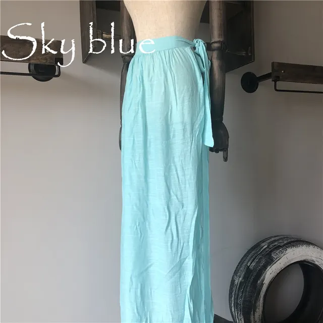 Beach Sun Protection Clothing Beach Seaside Vacation Strappy Skirt Sky Blue - Shop at LoveMi