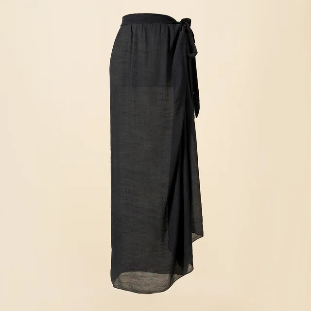 Leopard Beach Resort Chiffon Print Tie Dye Tie Beach Wrap Dress Black - Shop at LoveMi