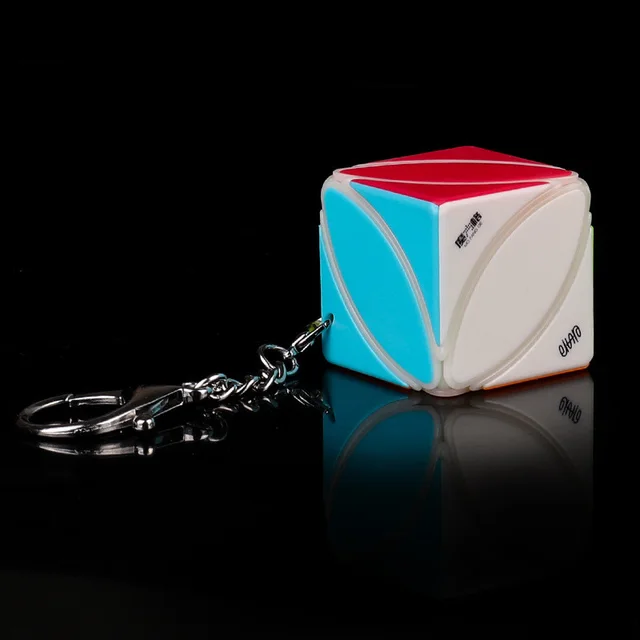 Rubik's Cube Keychain Small Steamed Bun Maple Leaf Pyramid 3 Style - Shop at LoveMi
