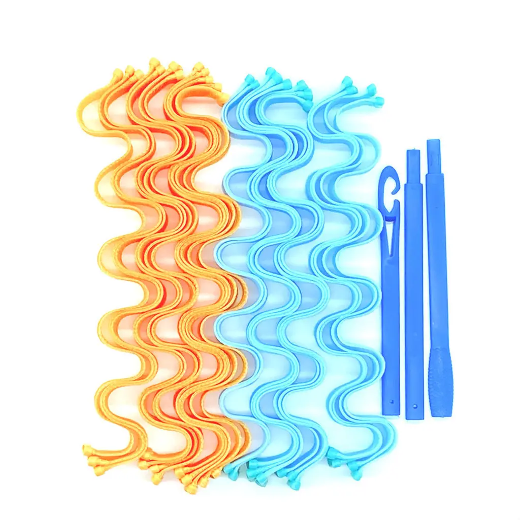 Magic Manual Curling Iron Without Hurting Hair - Blue Orange 50Cm - View 1