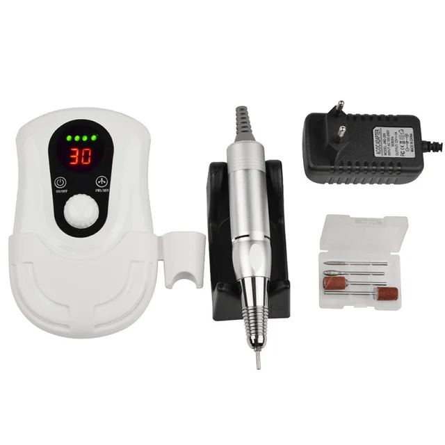 30000 rpm rechargeable portable nail polisher White - Shop at LoveMi