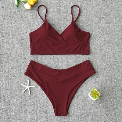 Swim Suit Swimsuit Women Two Piece Swimwear Beach Bikini 27 Wine - Shop at LoveMi