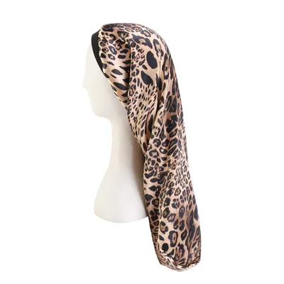 High Stretch Wide Brim Long Barrel Nightcap Leopard Print - Shop at LoveMi