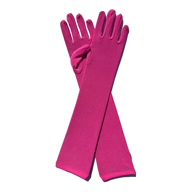 Ladies Fashion Milk Silk Stretch Gloves Pink - Shop at LoveMi
