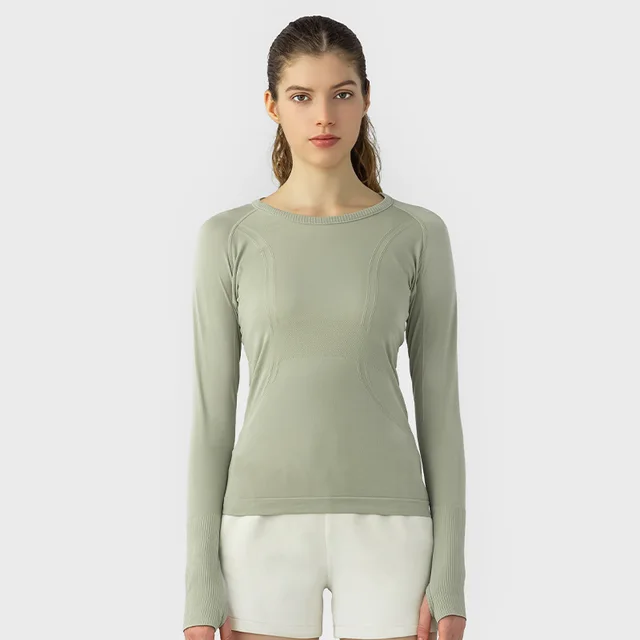 New Women's Round Neck Sports T shirt Slim Fit And Breathable Cinerous - Shop at LoveMi