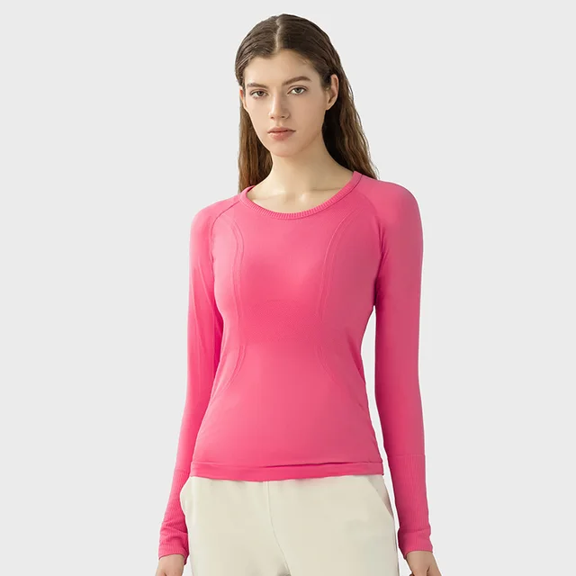 New Women's Round Neck Sports T shirt Slim Fit And Breathable Rouge - Shop at LoveMi