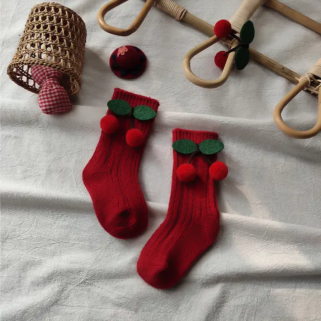 Children's Spanish Christmas Stockings Fall Winter Red E - Shop at LoveMi