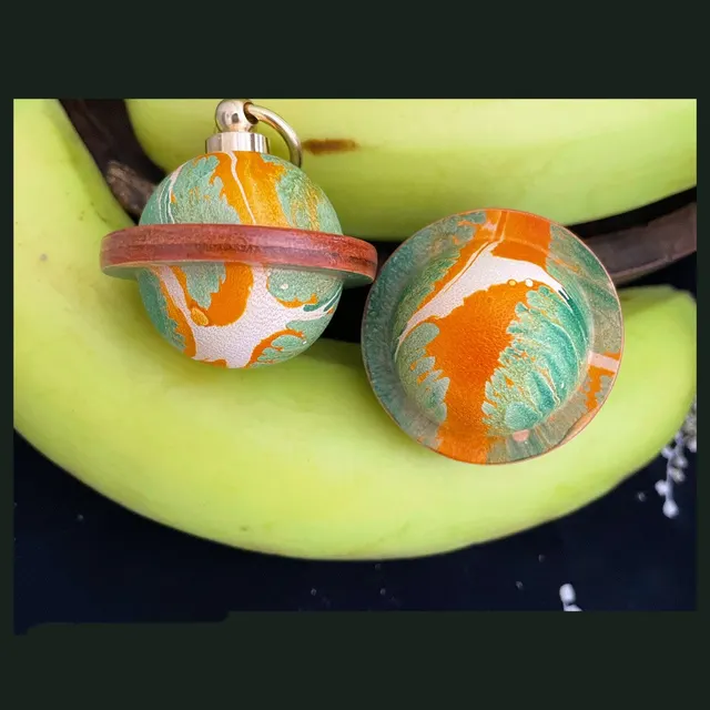 Login Planet Handmade Leather Car Keychain Ring Bell Radiant Forest - Shop at LoveMi