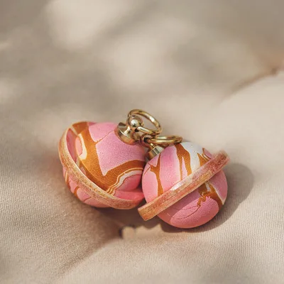 Login Planet Handmade Leather Car Keychain Ring Bell Strawberry Chocolate2.0 - Shop at LoveMi
