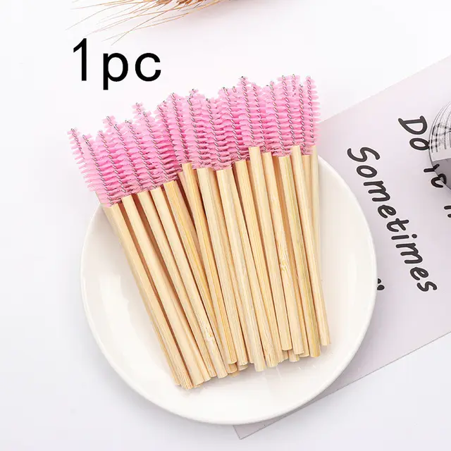 Disposable Beauty Tool Mini Nylon Eyelash Brush Pink - Shop at LoveMi