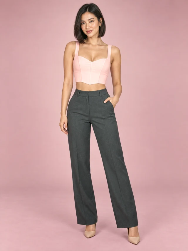 Mesh Fishbone Square Neck Cropped Navel Shower Back Short Corset Pink - Shop at LoveMi