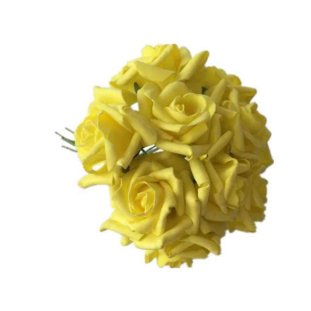 10 Artificial PE Rose Bouquet Yellow - Shop at LoveMi