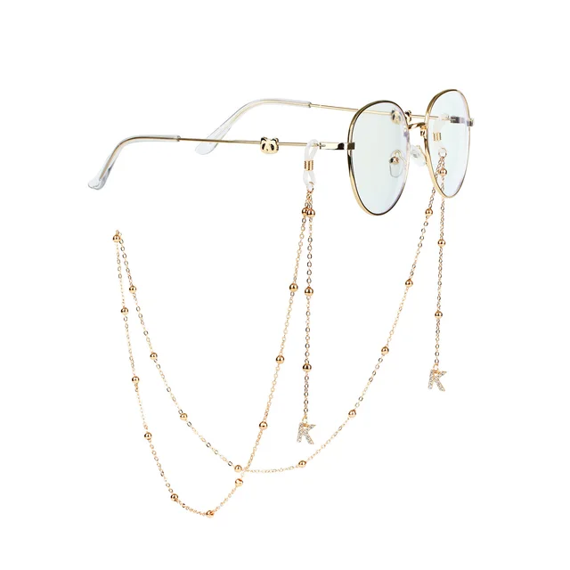 Letter Glasses Chain Fashion Star Butterfly Sun Color K Letter 70Cm - Shop at LoveMi