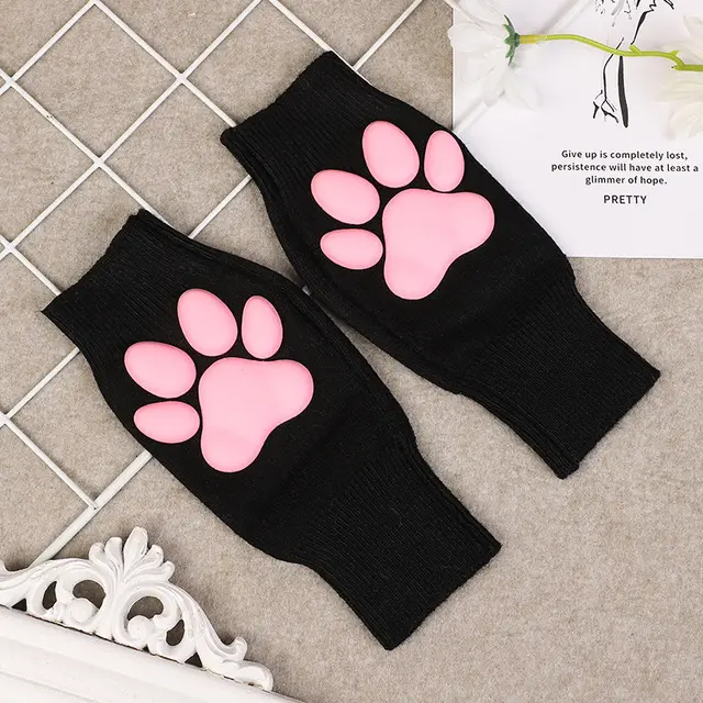 Fashion Cute Cat Plush Gloves For Girls Black - Shop at LoveMi