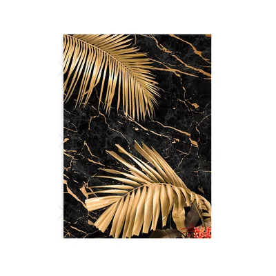 Black Gold Marble Tropical Plants Poster Canvas Painting 6Style - Shop at LoveMi