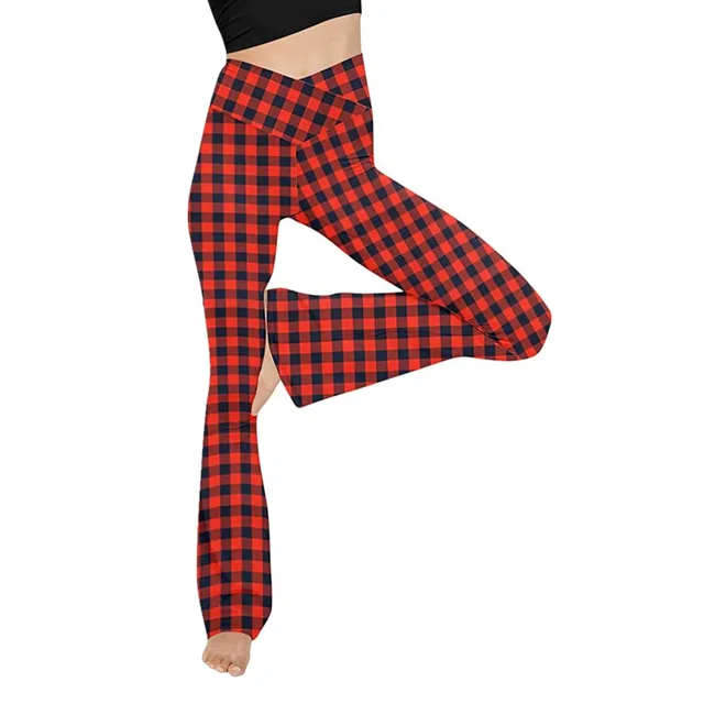 High Waist Slim Fit Solid Casual Trousers Red Lattice - Shop at LoveMi