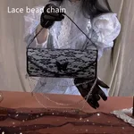 Lace Niche Design Versatile Clutch Bag - Lace Bead Chain