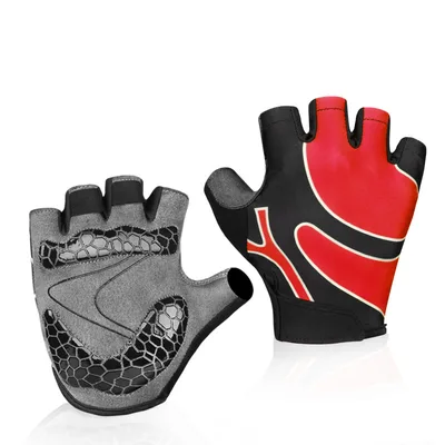Half Finger Fitness Gloves Mountain Bike Gloves Red - Shop at LoveMi