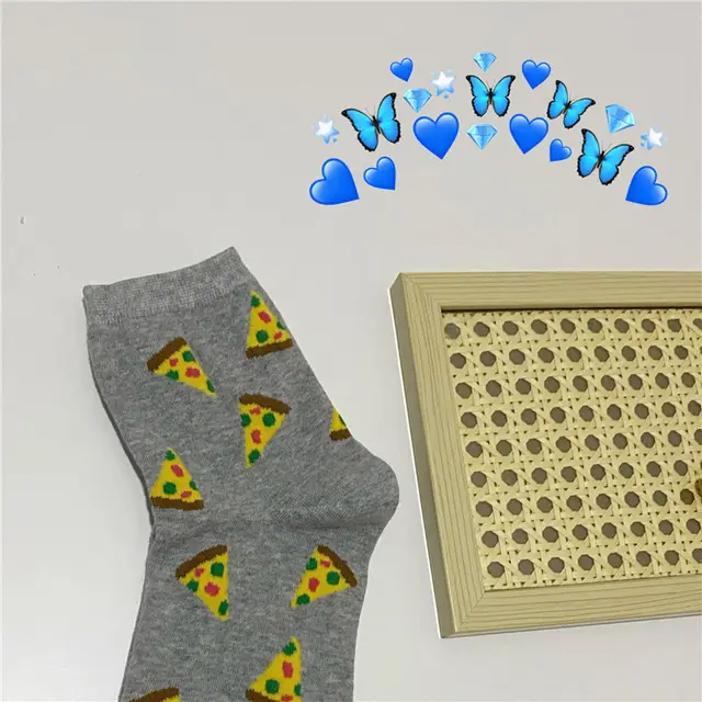 New Personalized INS Style Women's Cotton Mid tube Socks Pizza - Shop at LoveMi