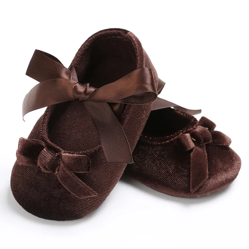 Ribbon Baby Shoes Baby's Shoes Soft Sole Shoes Toddler Shoes Brown - Shop at LoveMi