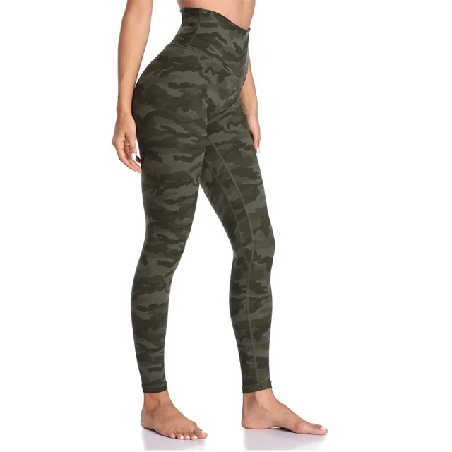 Autumn And Winter Printed Women's Skinny Hip Lift Yoga Pants Army Green - Shop at LoveMi