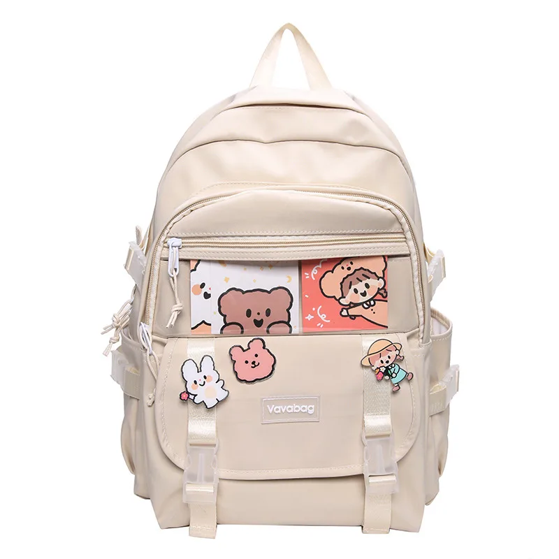 Ins Japanese Cute Girl Large capacity Backpack Beige - Shop at LoveMi
