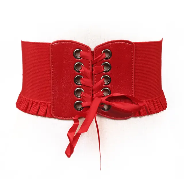 New Ladies Simple Versatile Elastic Corset Belt Red - Shop at LoveMi