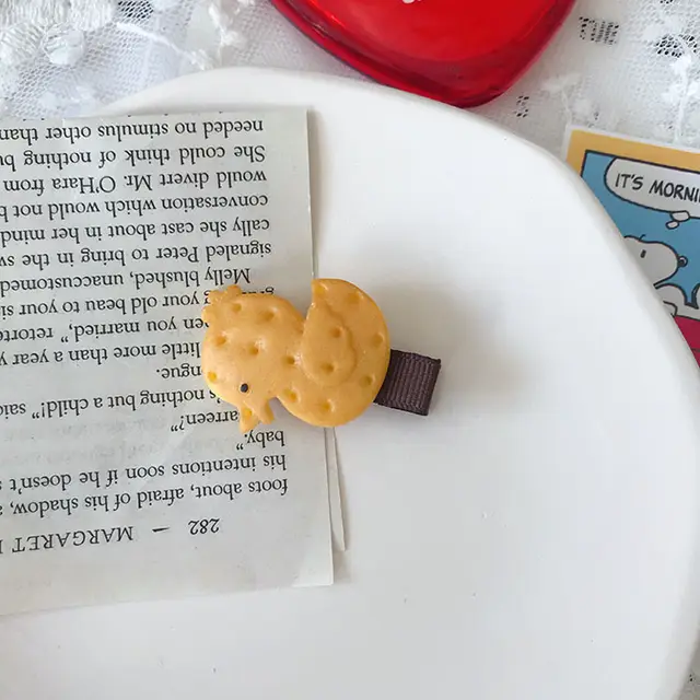 Cute Harajuku Simulation Biscuit Bear Rabbit Hairpin Duck - Shop at LoveMi