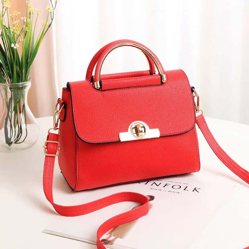 Ladies Simple Fashion One Shoulder Messenger Bag Red - Shop at LoveMi