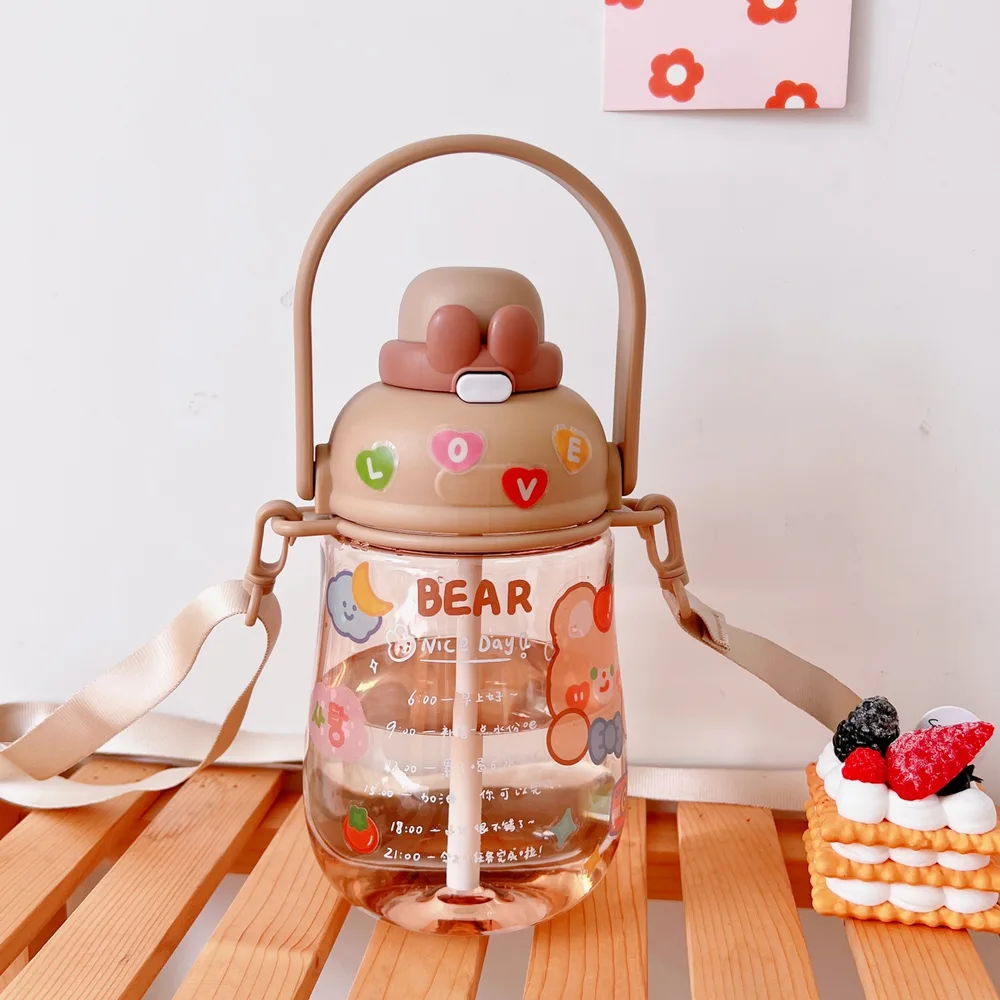 High value Plastic Student Drop proof Messenger Cup Coffee With Stickers - Shop at LoveMi