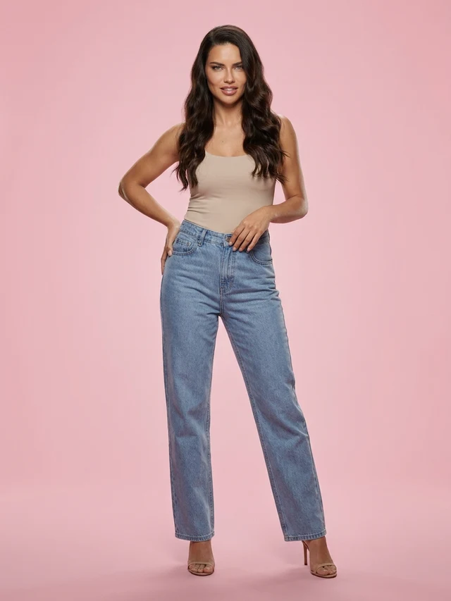 Basic Chic Casual High Waist Straight Loose Blue - Shop at LoveMi