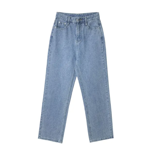 Basic Chic Casual High Waist Straight Loose Blue - Shop at LoveMi