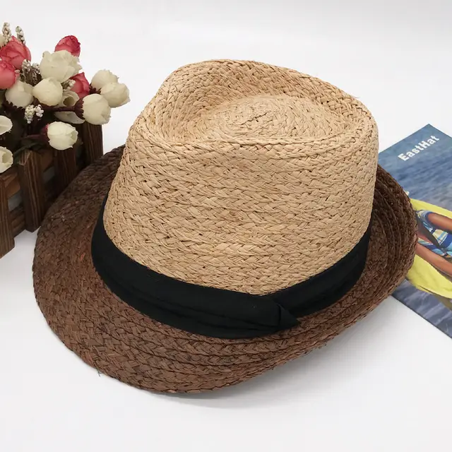 Korean Version Raffia Top Hat Beach Sunshade Sunscreen Coffee - Shop at LoveMi