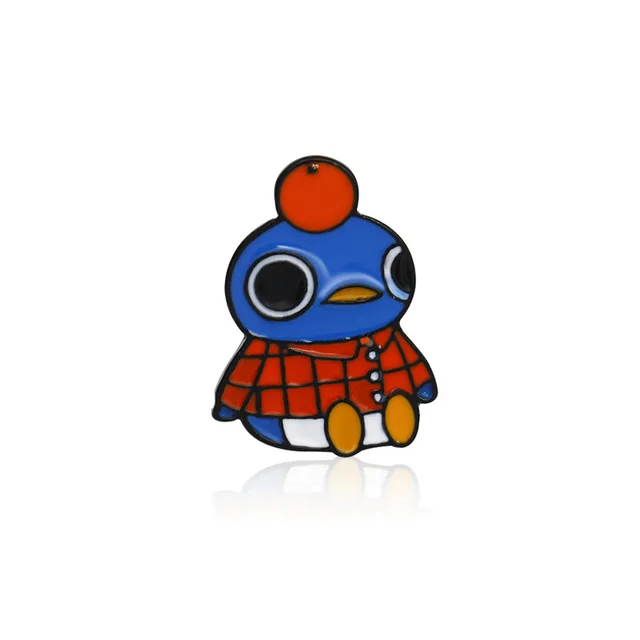 Creative Oil Dripping Penguin Zinc Alloy Brooch Blue - Shop at LoveMi