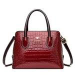 Women's Crossbody Shoulder Bag Patent Leather Glossy - Red